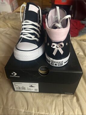 Converse Women’s Black & Pink High-Top Sneakers